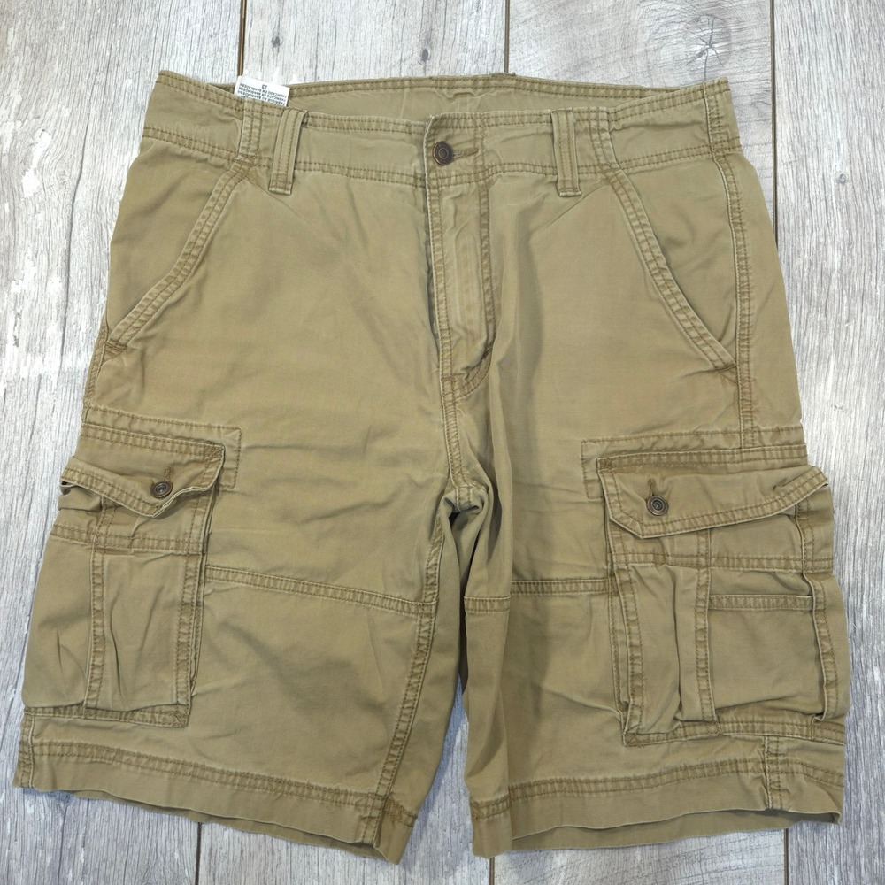 Levi's Cargo Shorts Mens 33 Tan Khaki Cotton Multi Pocket Utility Casual